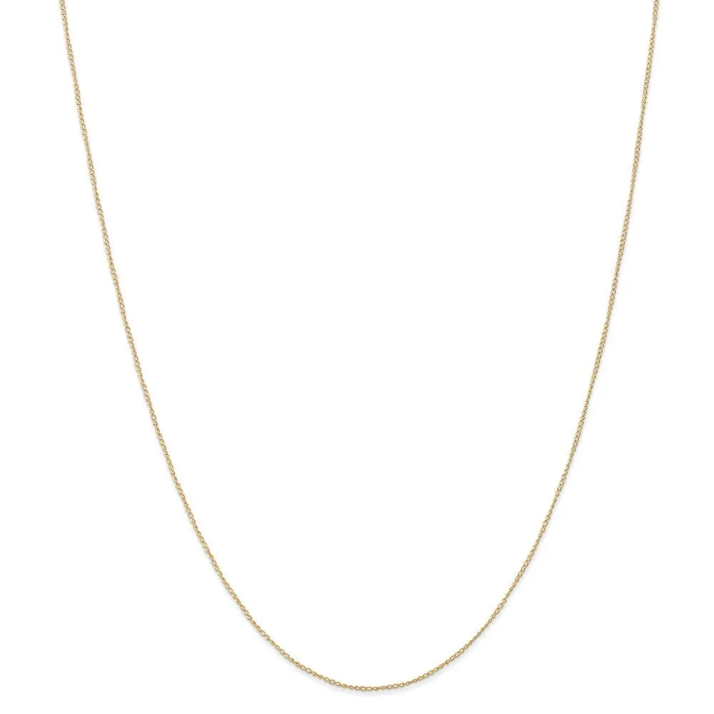 0.5mm, 14k Yellow Gold, Curb Chain Necklace