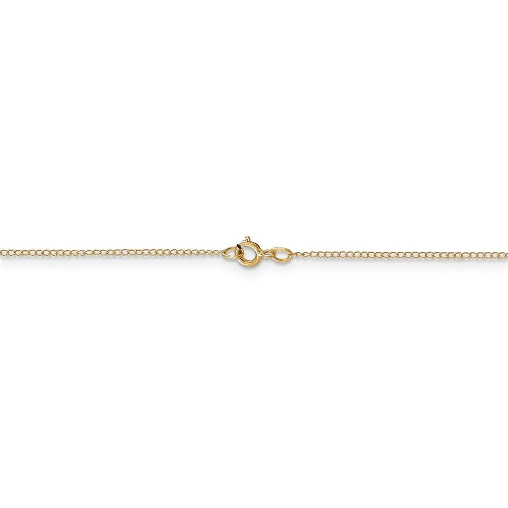 0.5mm, 14k Yellow Gold, Curb Chain Necklace