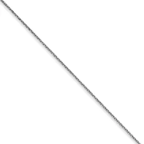 0.6mm, 14k White Gold, Diamond Cut Solid Cable Chain Necklace