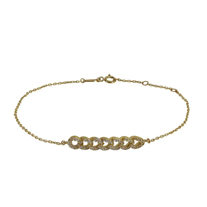 10k CZ stone gold bracelet