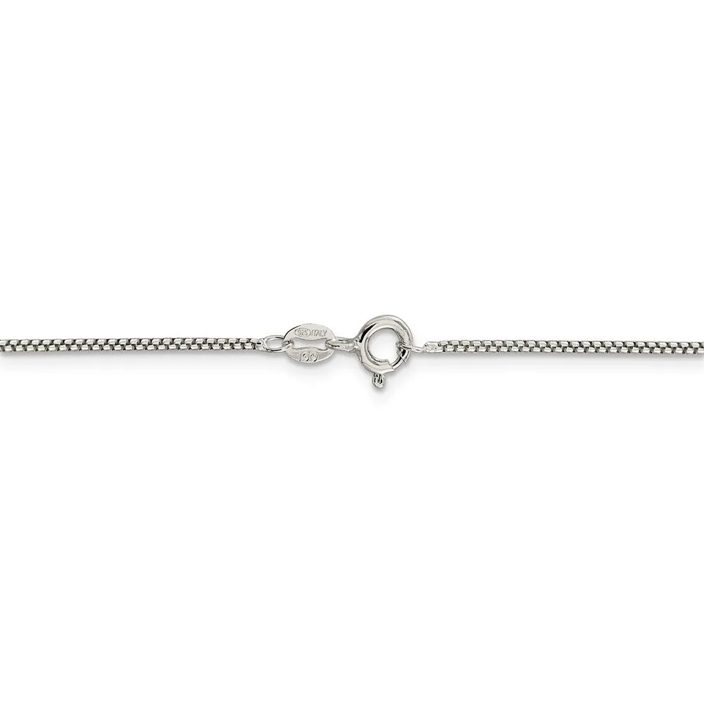 1.25mm Sterling Silver Solid Round Box Chain Necklace