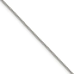 1.25mm Sterling Silver Solid Round Box Chain Necklace