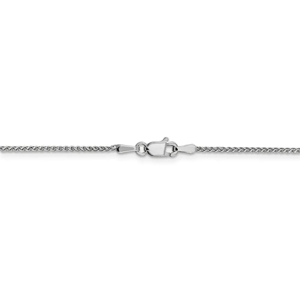 1.2mm, 14k White Gold, Diamond Cut Solid Spiga Chain Necklace