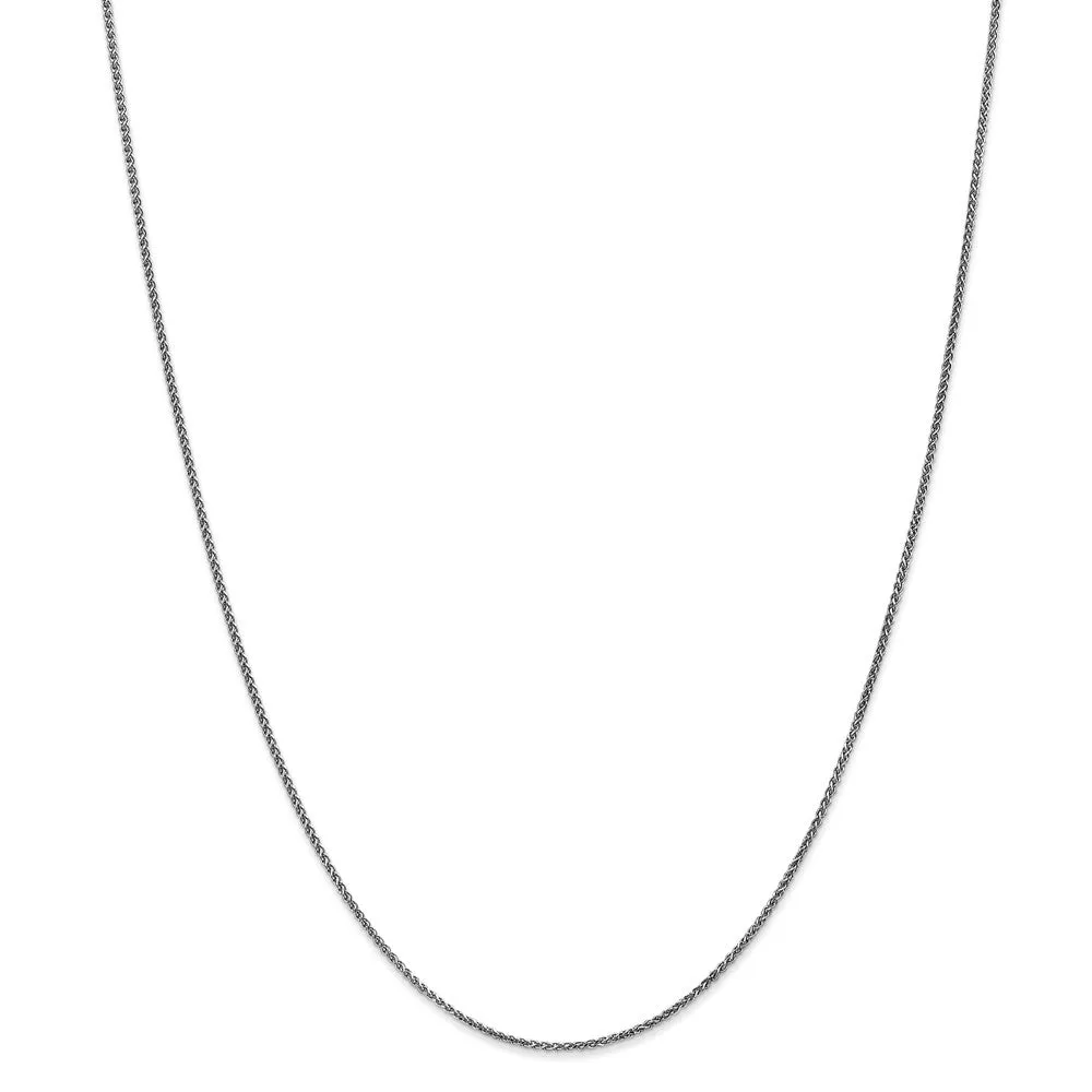 1.2mm, 14k White Gold, Diamond Cut Solid Spiga Chain Necklace