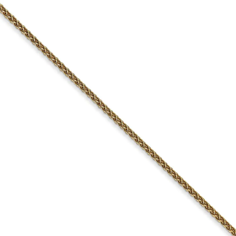 1.2mm 14k Yellow Gold Solid Wheat Chain Necklace