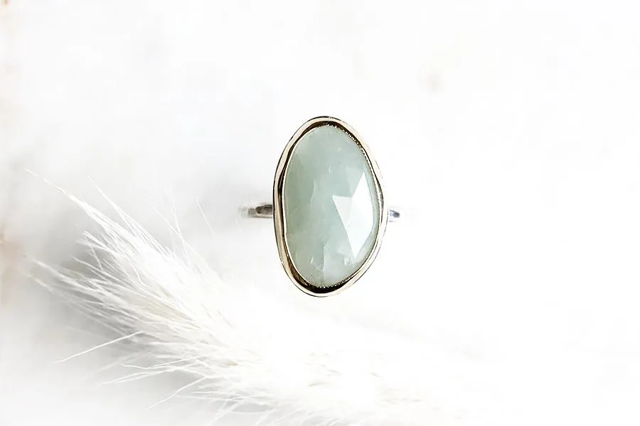 14k   Silver Aquamarine Ring