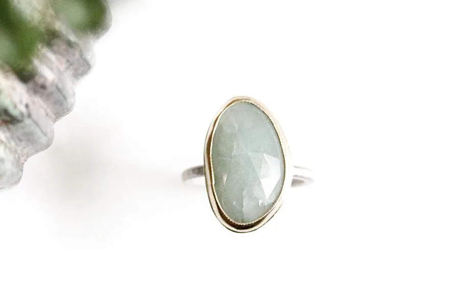 14k   Silver Aquamarine Ring