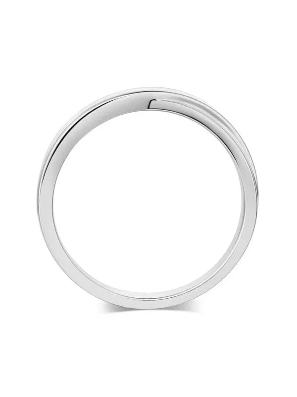 14K Solid White Gold Men Wedding Band Ring