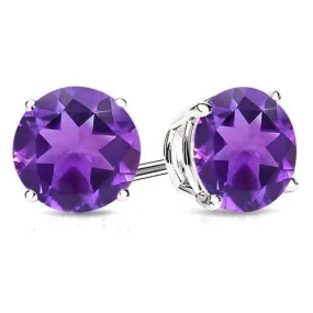 1.53 CT AMETHYST 10KT SOLID GOLD EARRINGS STUD