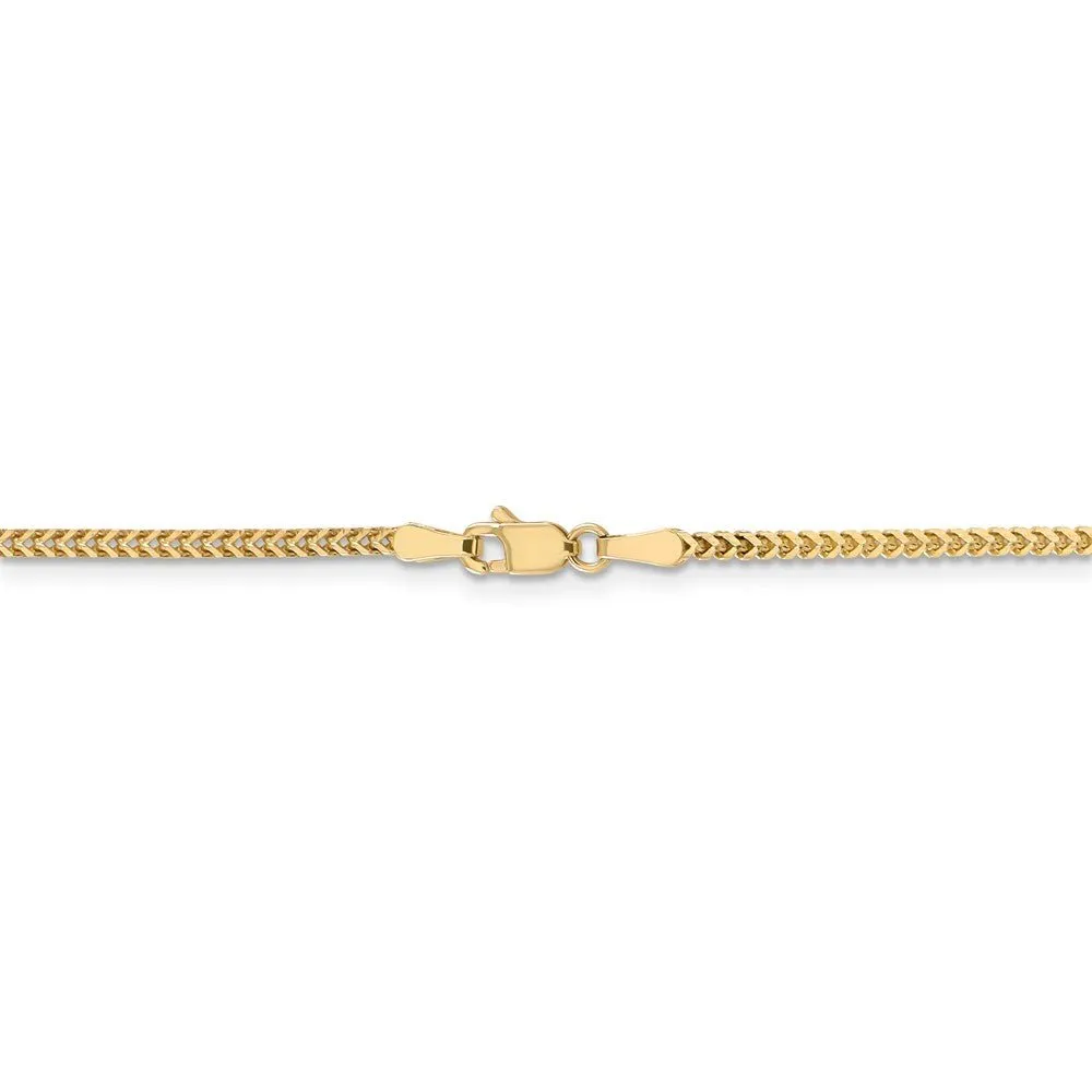 1.5mm 14k Yellow Gold Solid Franco Chain Necklace