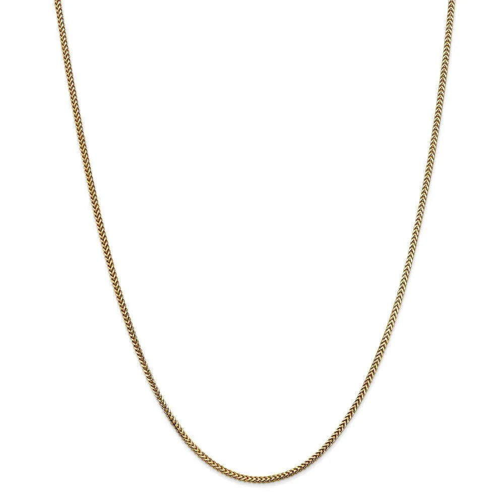 1.5mm 14k Yellow Gold Solid Franco Chain Necklace