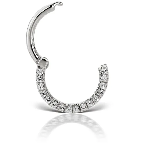 16g Cubic Zirconia Horizontal Eternity Hoop Earring by Maria Tash in White Gold