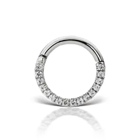 16g Cubic Zirconia Horizontal Eternity Hoop Earring by Maria Tash in White Gold