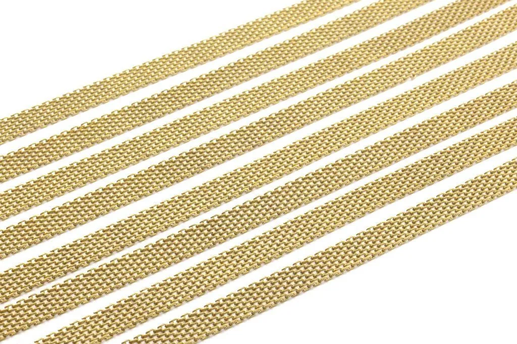 2 M -7x1mm Raw Brass Mesh Chain Z099