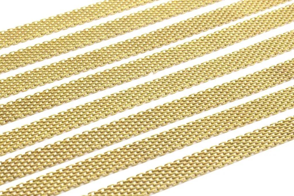 2 M -7x1mm Raw Brass Mesh Chain Z099