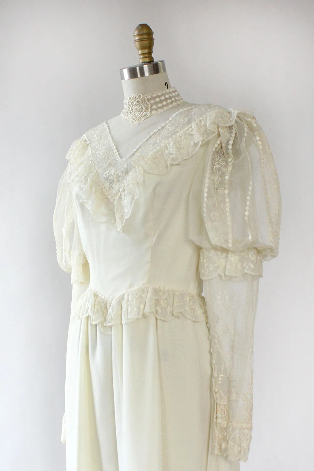 70s Winter Wedding Dress S