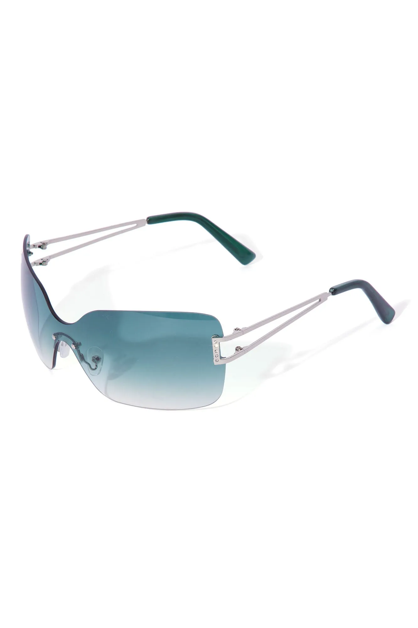 90s Shield Sunglasses - Green