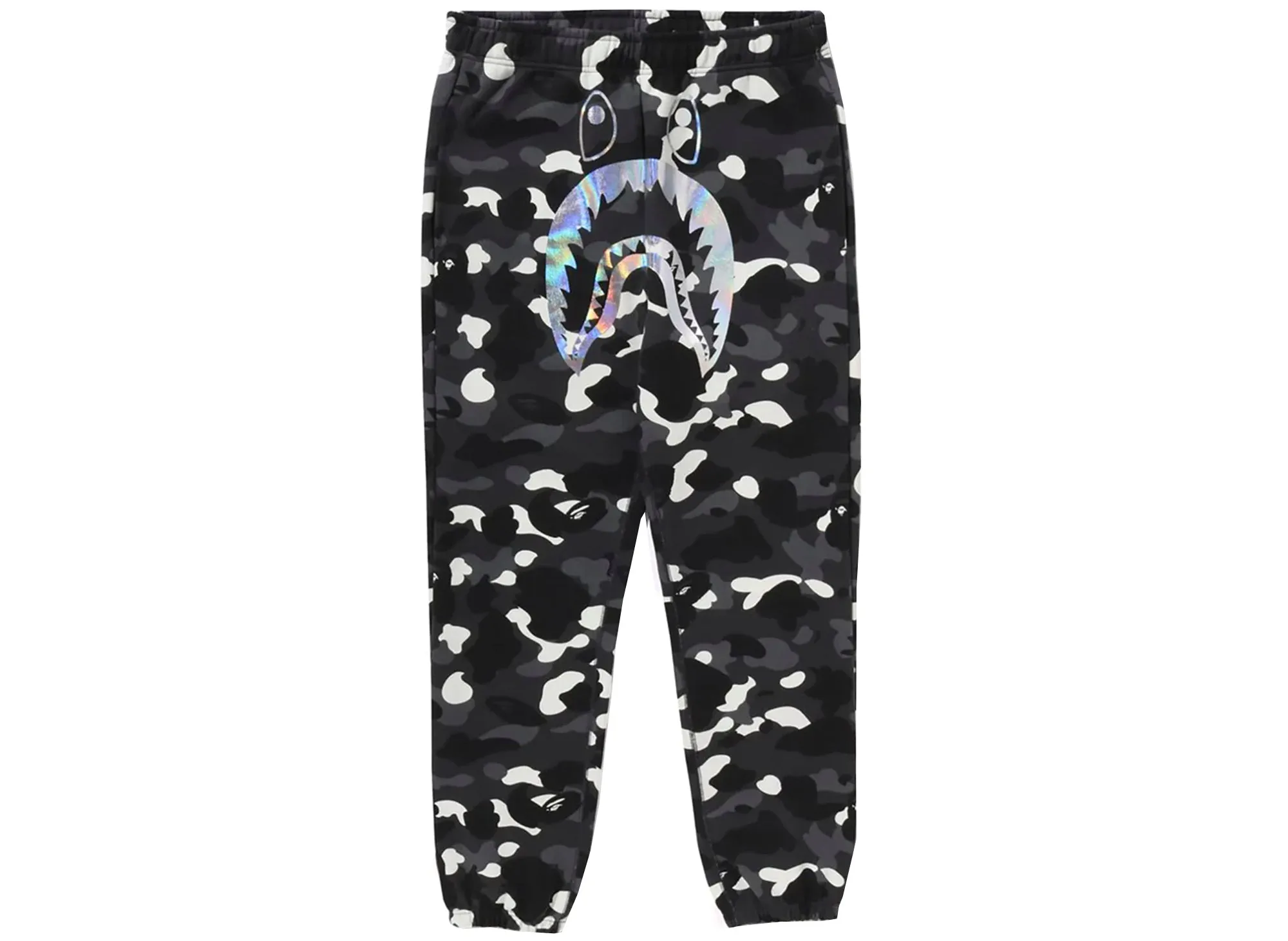 A Bathing Ape City Camo Shark Sweatpants in Black