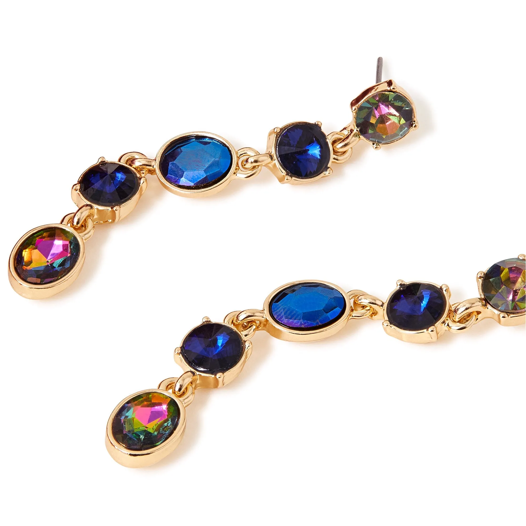 Accessorize London Women's Blue Mixed Shape Gem Drop Earring