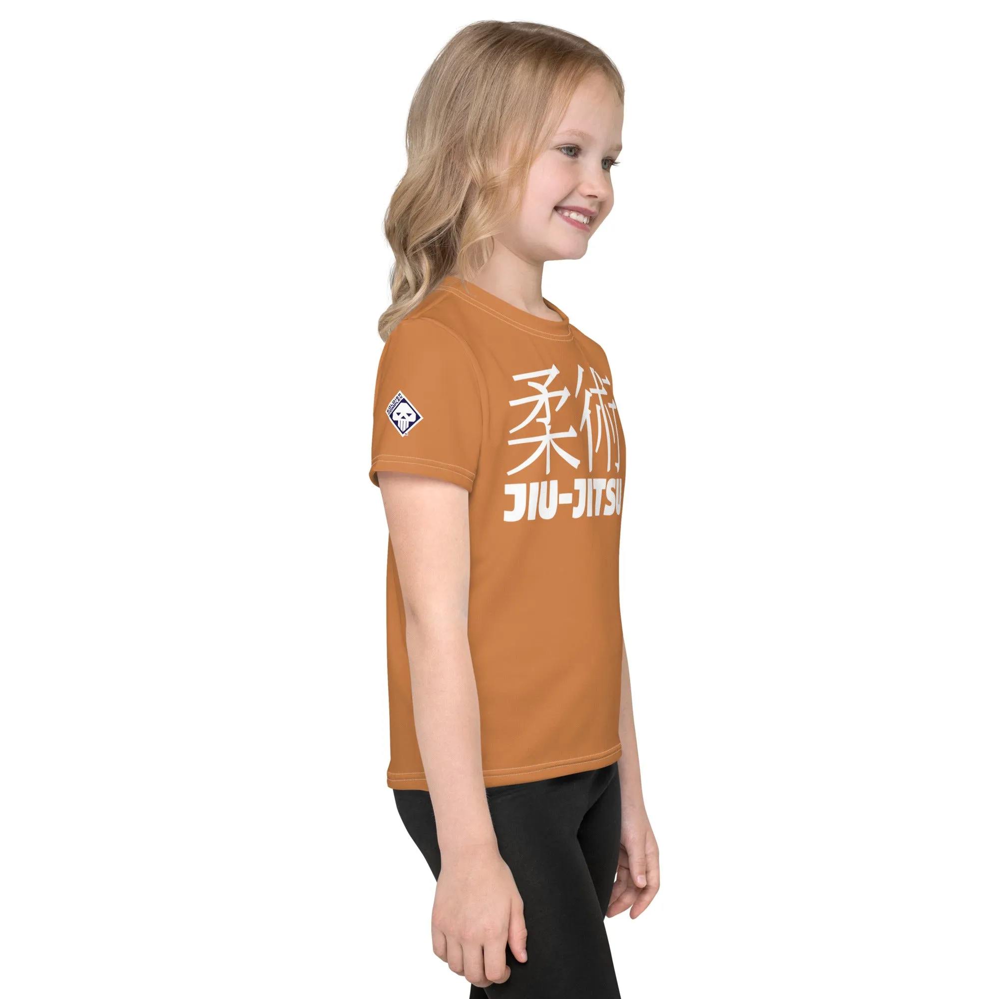 Active Lifestyle Wear: Girl's Short Sleeve Classic Jiu-Jitsu Rash Guard - Raw Sienna