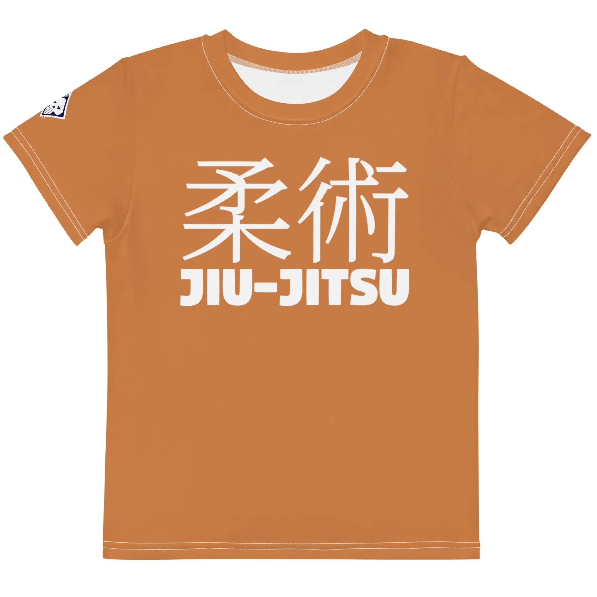 Active Lifestyle Wear: Girl's Short Sleeve Classic Jiu-Jitsu Rash Guard - Raw Sienna