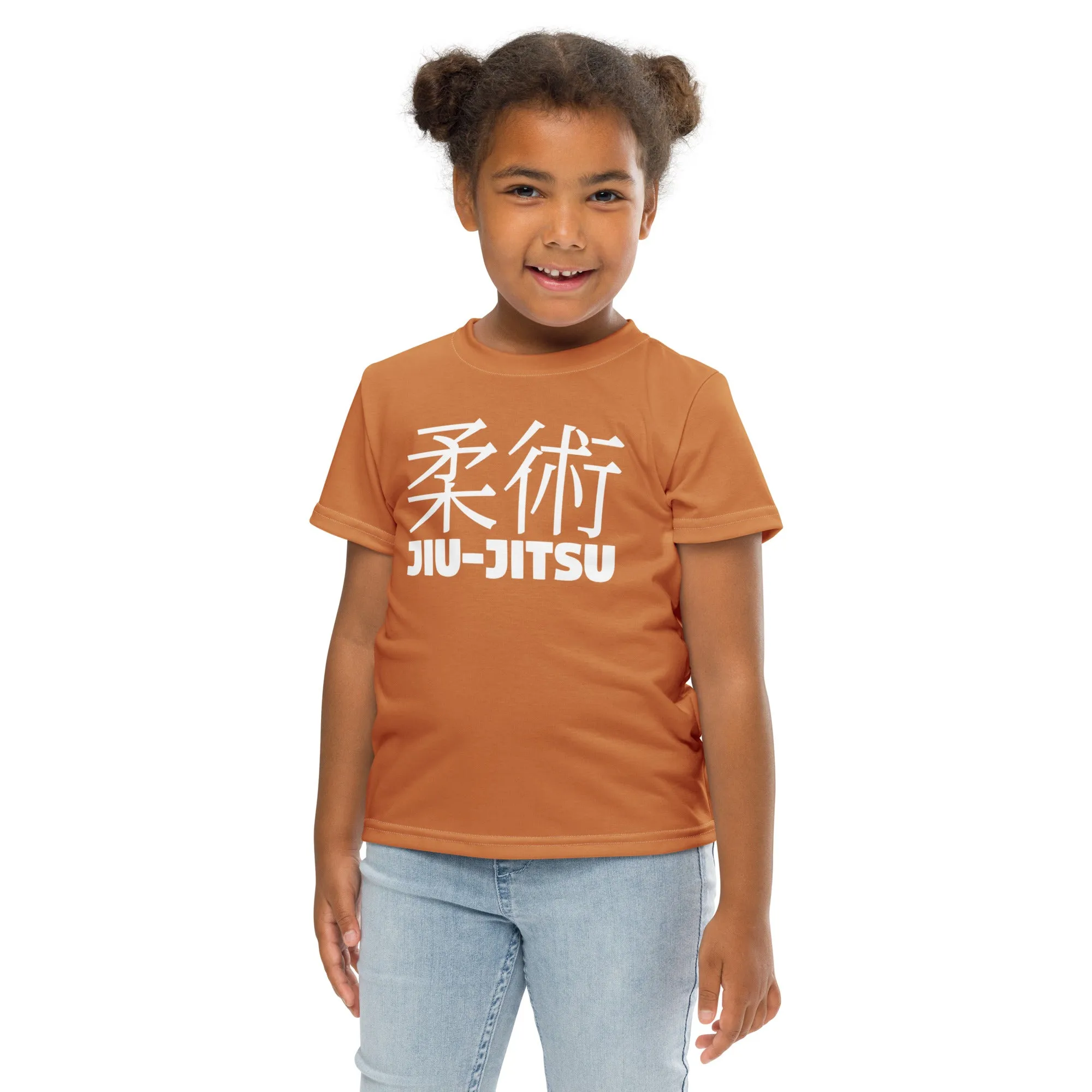 Active Lifestyle Wear: Girl's Short Sleeve Classic Jiu-Jitsu Rash Guard - Raw Sienna