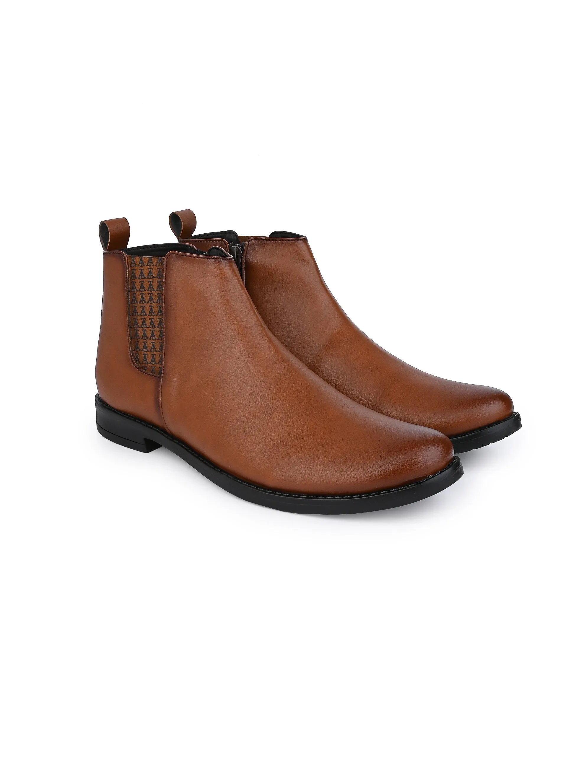 Alberto Torresi Synthetic Tan Chelsea Boots For Men