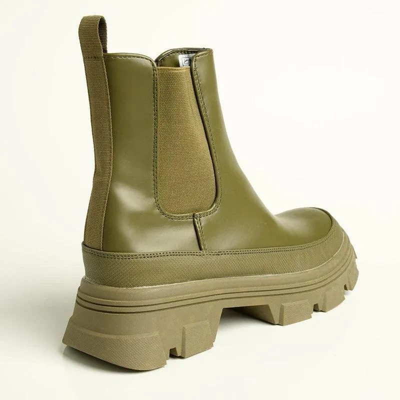 Alessio Rochel Chunky Fashion Boot - Olive