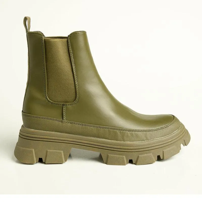 Alessio Rochel Chunky Fashion Boot - Olive