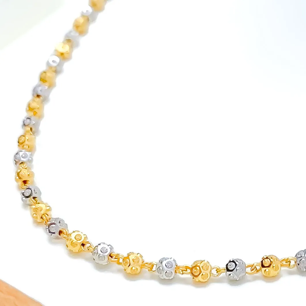 Alternating Two-Tone 22K Gold Orb Chain - 26"