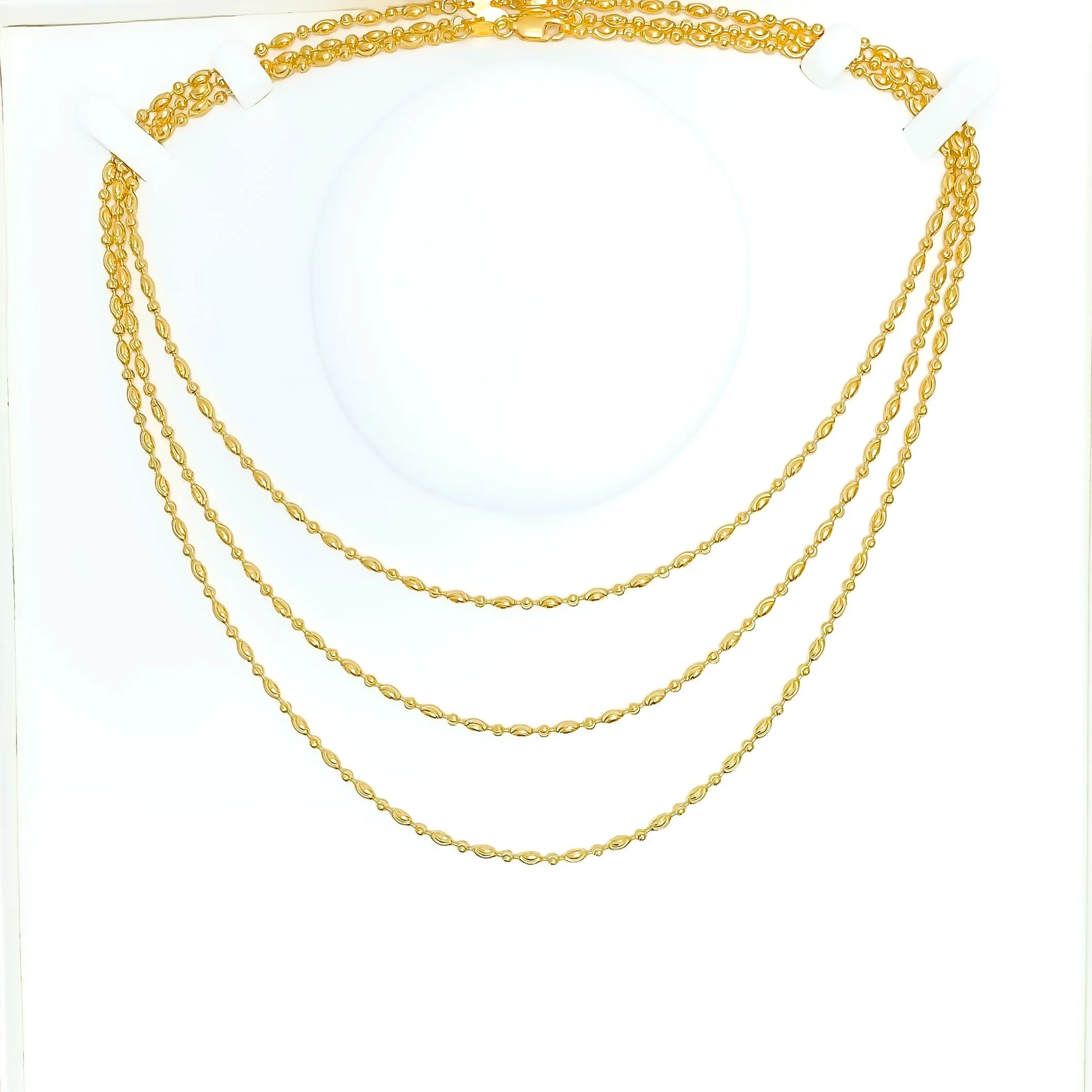 Alternating Wavy 22k Gold Chain - 16"