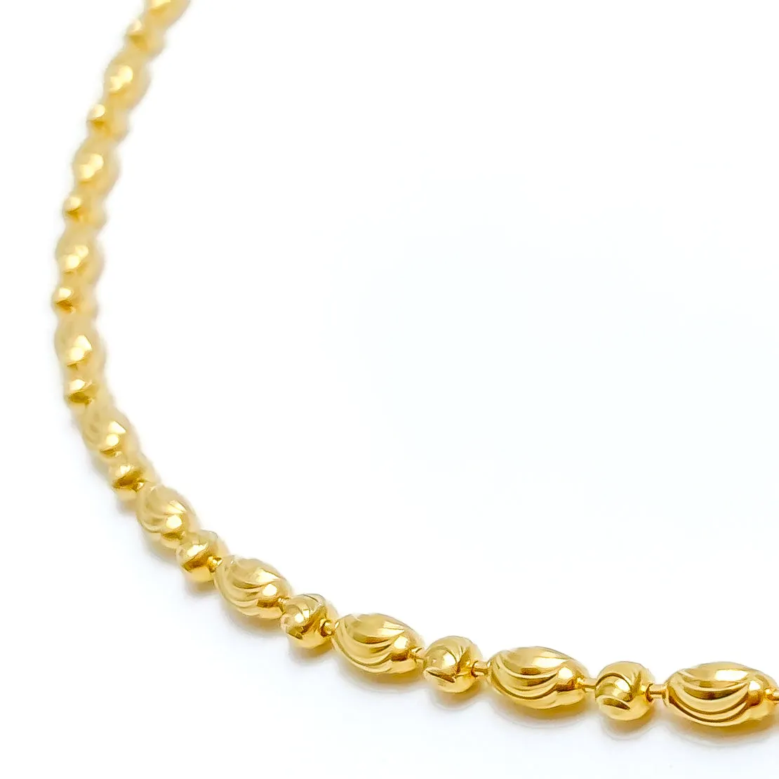 Alternating Wavy 22k Gold Chain - 16"