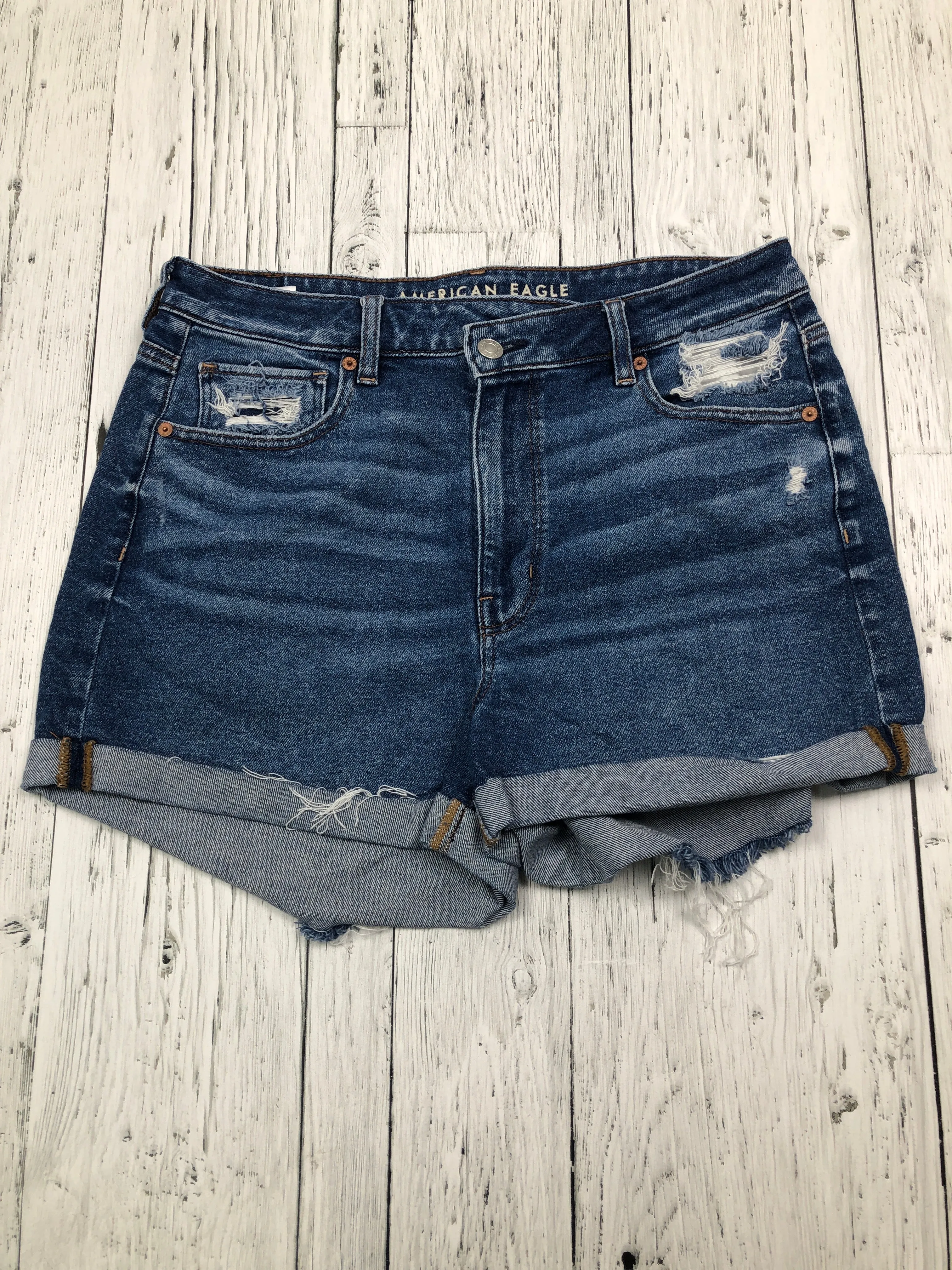 American Eagle distressed blue denim shorts - Hers L/12