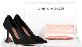 Amina Muaddi Black Ami Pump In Suede UK 6 EU 39 👠