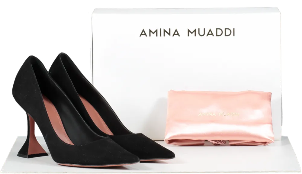 Amina Muaddi Black Ami Pump In Suede UK 6 EU 39 👠