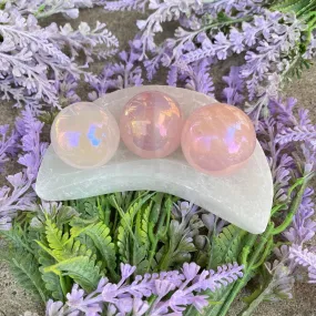 Angel Aura Rose Quartz Sphere, Crystal for Love and Friendship