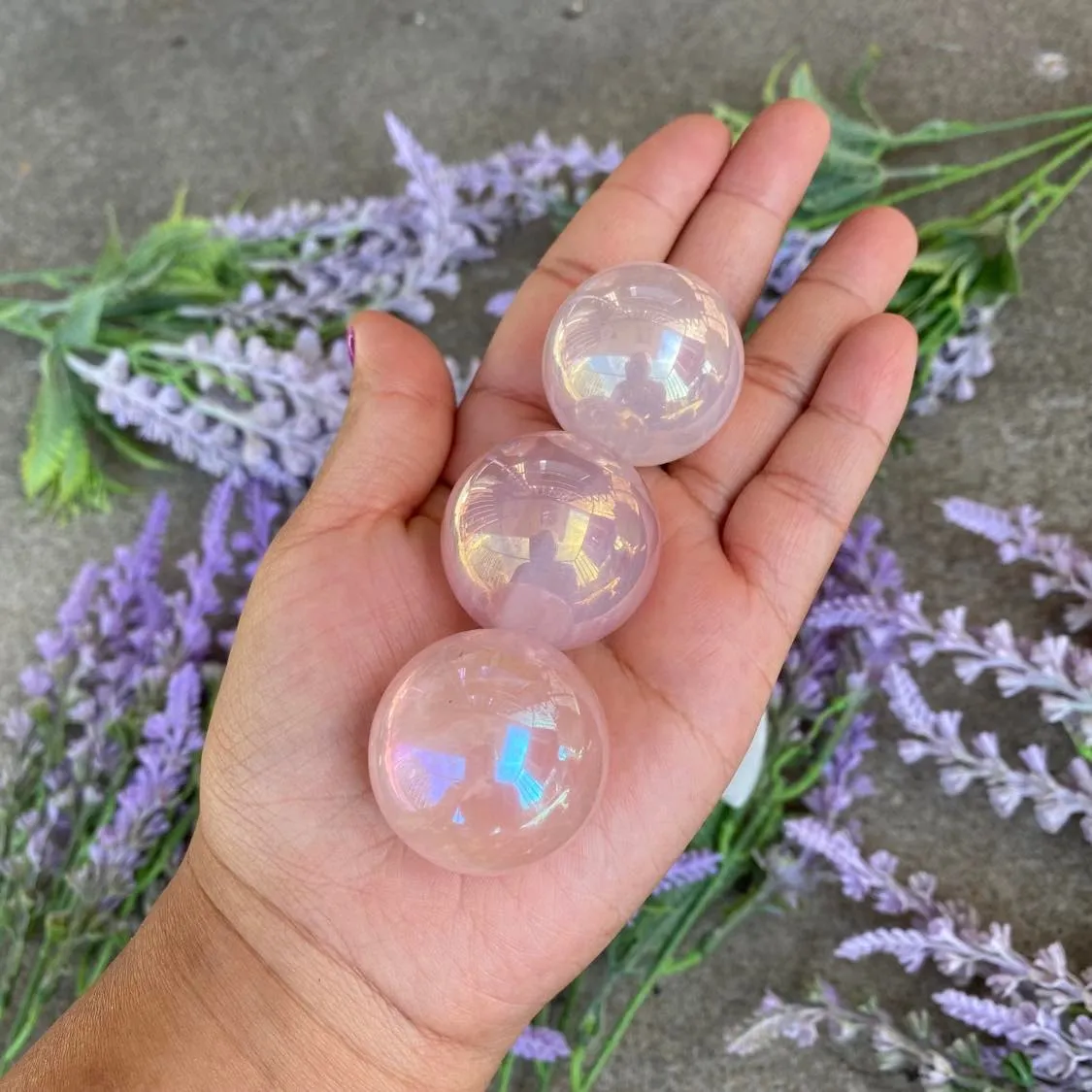 Angel Aura Rose Quartz Sphere, Crystal for Love and Friendship