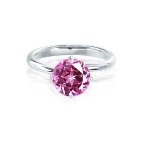 ANNORA - Chatham® Pink Sapphire Platinum 950 Twist Solitaire Ring