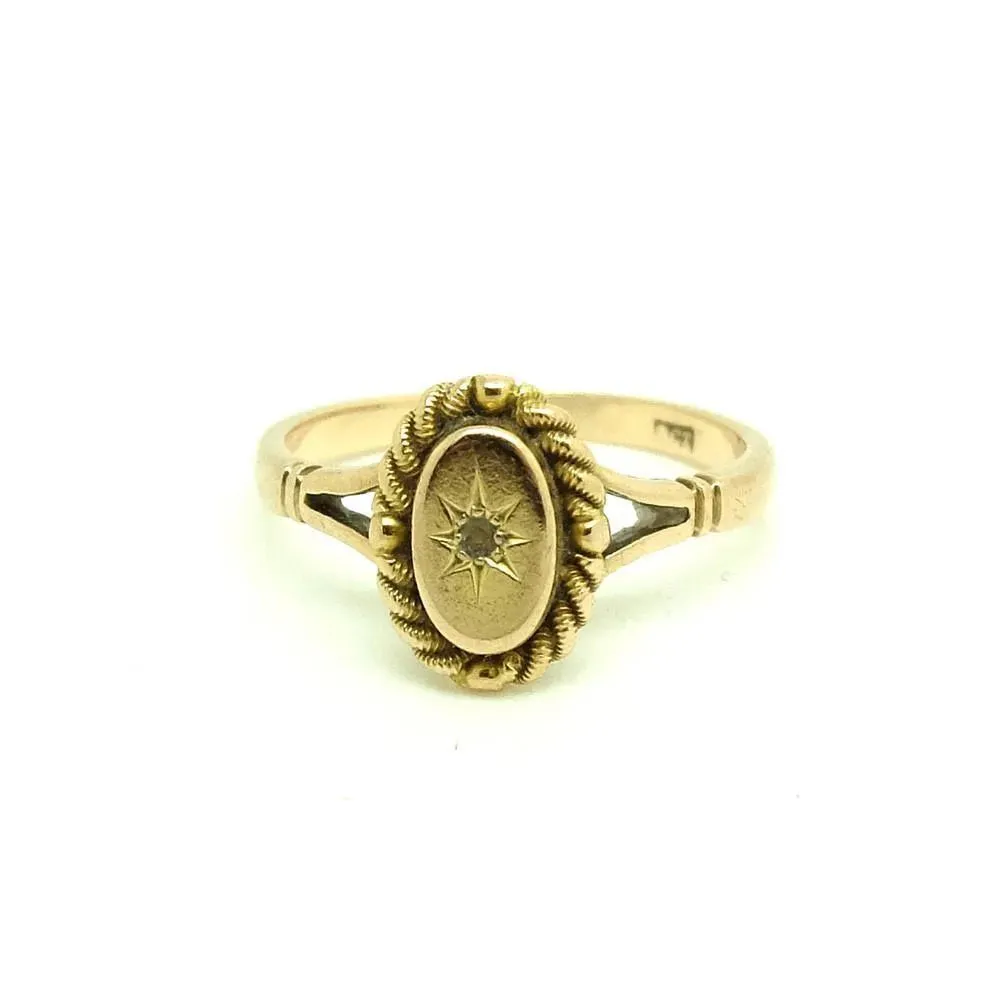 Antique Victorian (1837-1901) Diamond 9ct Gold Ring