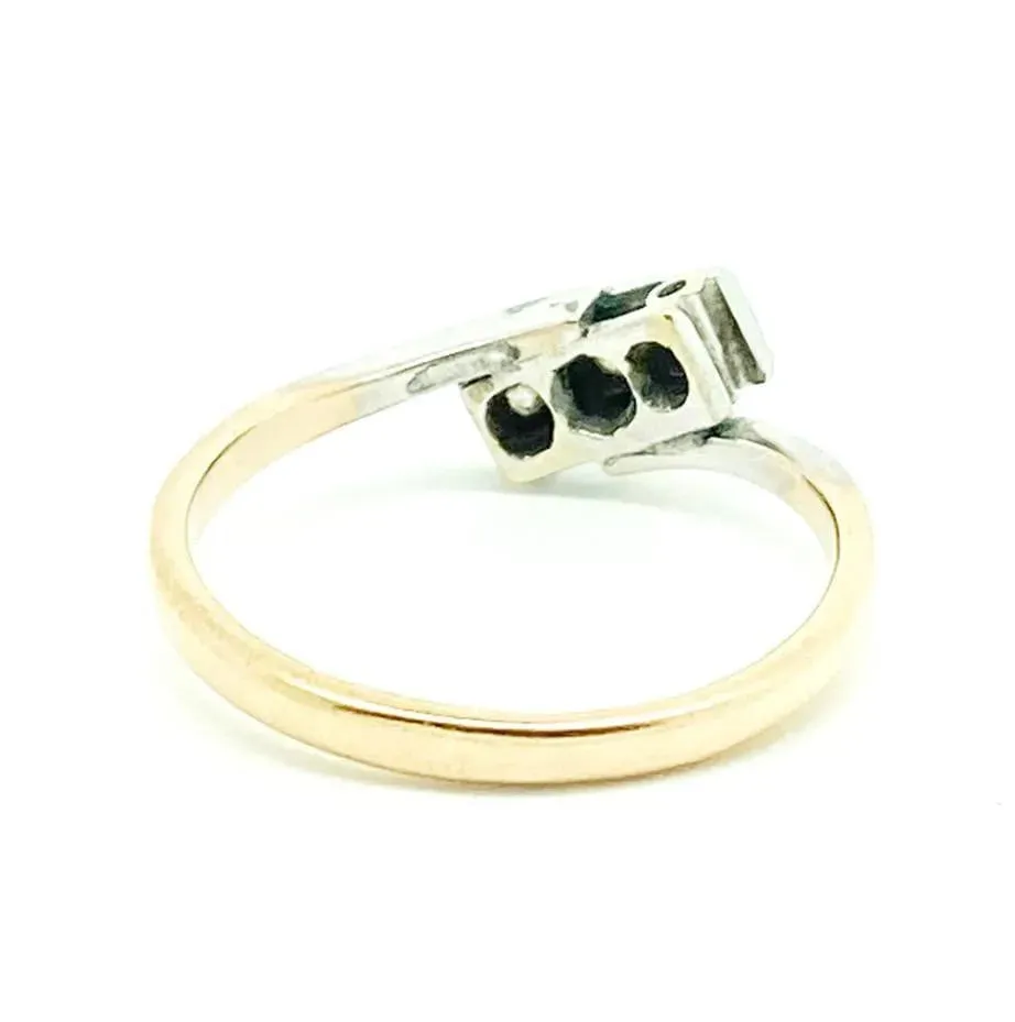 Art Deco 9ct Gold Platinum Diamond Ring