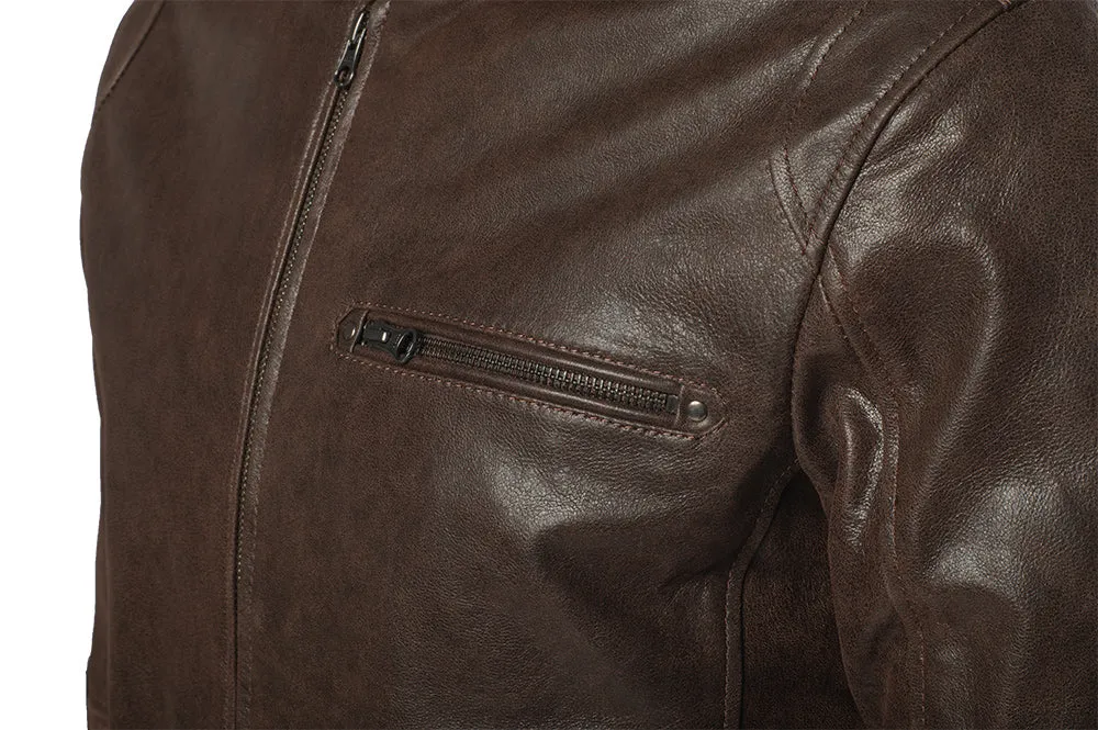 Arthur vintage brown café racer leather jacket