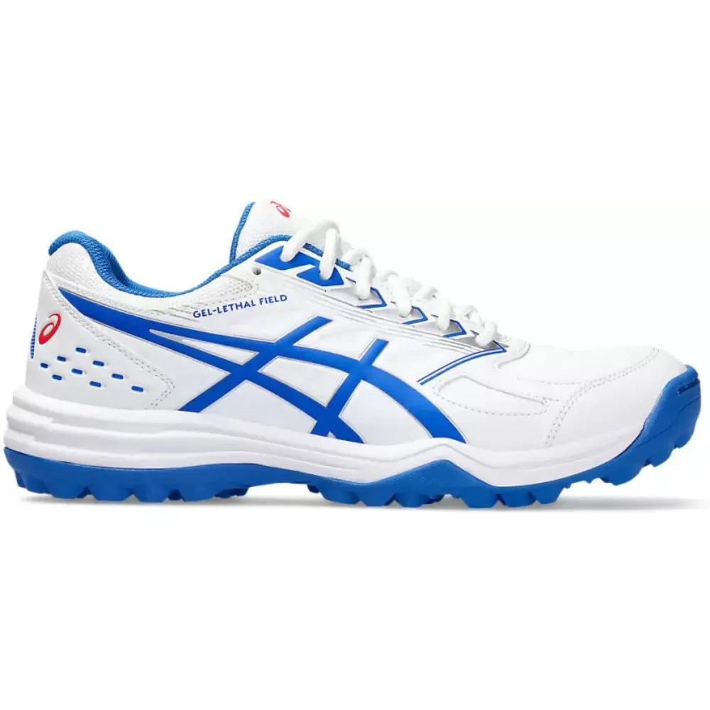 ASICS Men's Gel-Lethal Field Cricket Shoe (White/Tuna Blue)