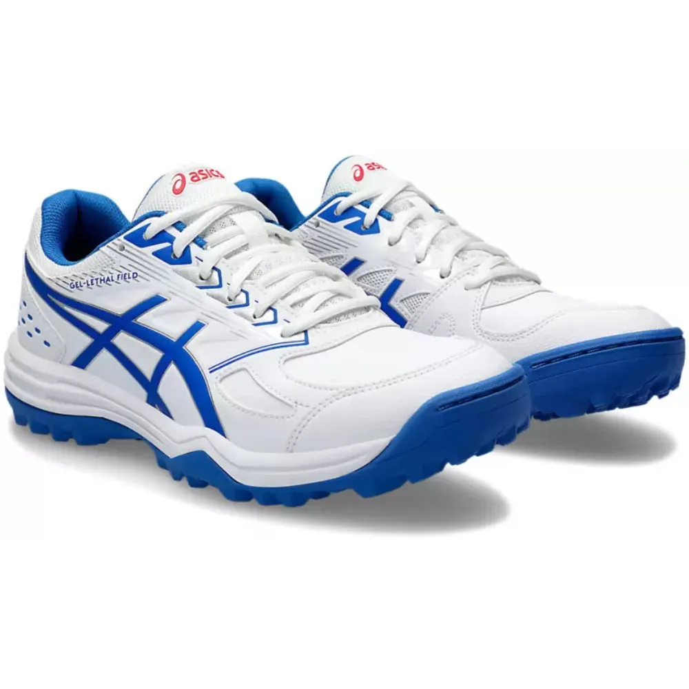 ASICS Men's Gel-Lethal Field Cricket Shoe (White/Tuna Blue)