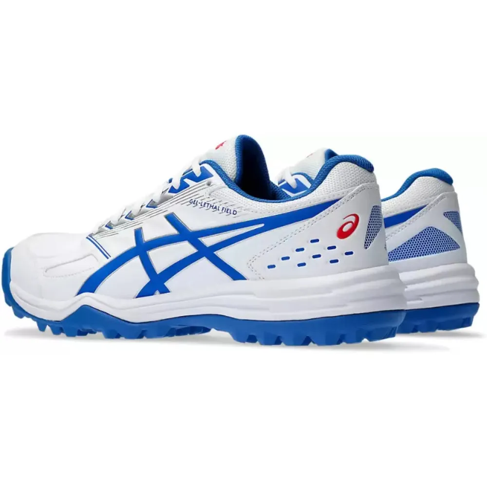 ASICS Men's Gel-Lethal Field Cricket Shoe (White/Tuna Blue)