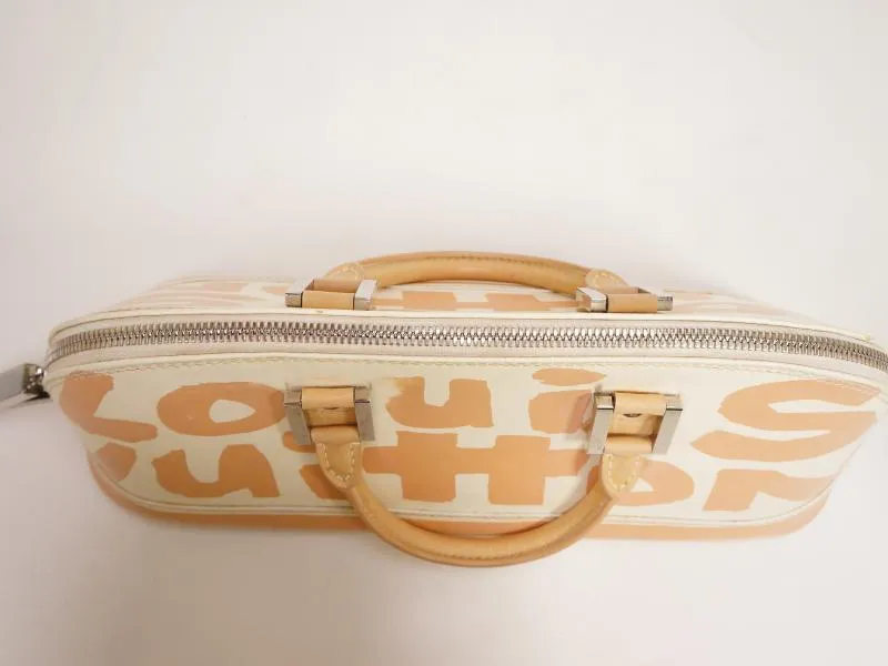 Authentic Pre-owned Louis Vuitton Graffiti Beige & White Alma Horizontal Hand Tote Bag M92176 230313