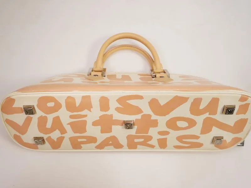 Authentic Pre-owned Louis Vuitton Graffiti Beige & White Alma Horizontal Hand Tote Bag M92176 230313