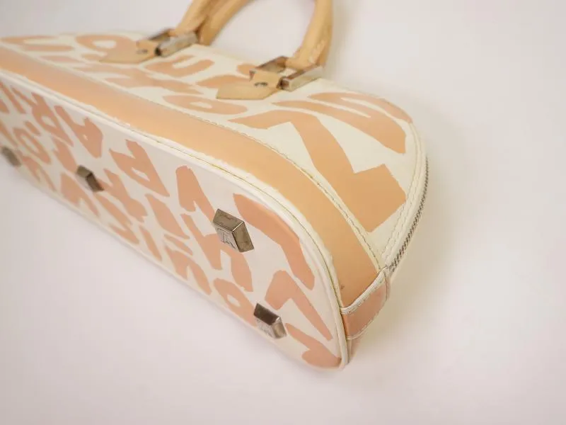 Authentic Pre-owned Louis Vuitton Graffiti Beige & White Alma Horizontal Hand Tote Bag M92176 230313