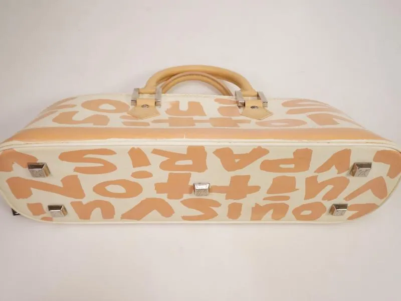 Authentic Pre-owned Louis Vuitton Graffiti Beige & White Alma Horizontal Hand Tote Bag M92176 230313