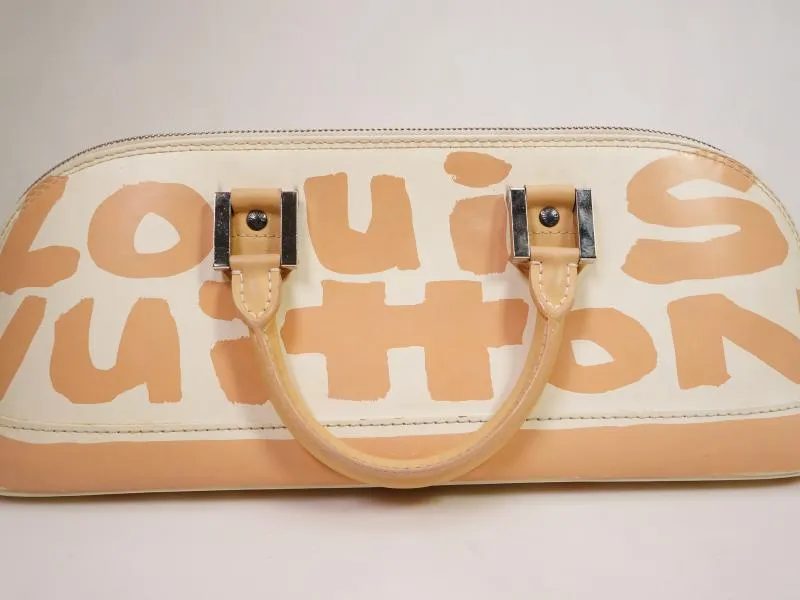 Authentic Pre-owned Louis Vuitton Graffiti Beige & White Alma Horizontal Hand Tote Bag M92176 230313