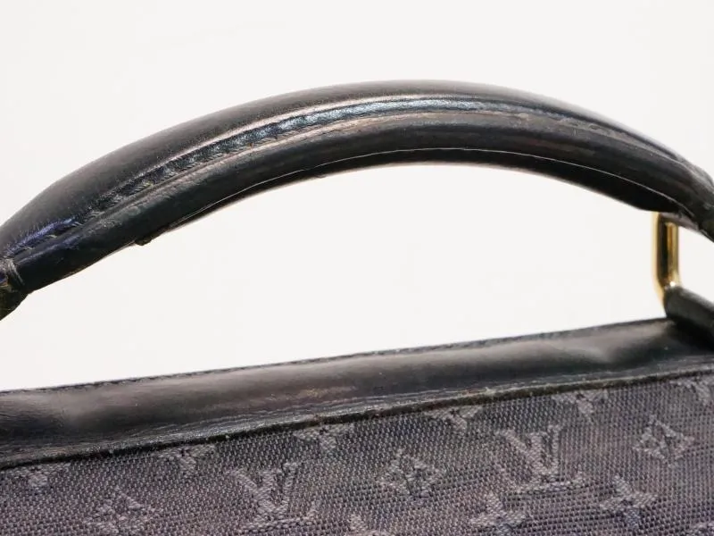 Authentic Pre-owned Louis Vuitton Monogram Mini Navy Denise 2-way Travel Bag W/ Strap M42311 143640